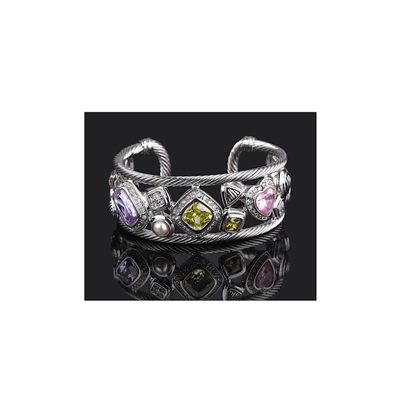 Gemstone Geo Cuff Bracelet - Picture 3 of 11